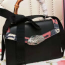 453751 Lilith 2017款 绿宝石蛇头 竹节提手 蝴蝶结 单肩斜跨包 黑色