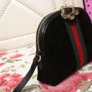 499621 GUCCI GG双拉链 拼皮绒面 织带 贝壳包 黑色