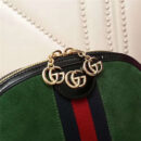 499621 GUCCI GG双拉链 拼皮绒面 织带 贝壳包 绿色