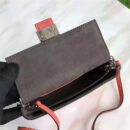 212 FENDI 芬迪 时装秀MICRO BAGUETTE 翻盖双F 链条 手提斜挎包 砖红色