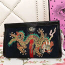 503877 Gucci Ophidia系列 麂皮 双G 嵌花条纹织带 刺绣 链条肩背包 黑色