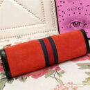 503877 Gucci Ophidia系列 麂皮 双G 嵌花条纹织带 链条肩背包 红色