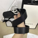 4208114879 Gucci 2017新款 牛皮 互扣式满钻GG带扣 Gucci腰带 男款皮带 银色