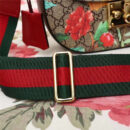 453189 Gucci Supreme Tian 花鸟印花 金扣 斜挎马鞍包 乌木色