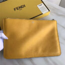0078 FENDI包包 芬迪手拿包 荔枝纹罗马纤薄手拿包 黄色