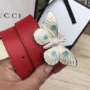 Gucci 古驰皮带 玛格丽特皇后系列 蜜蜂装饰 Gucci腰带 红色