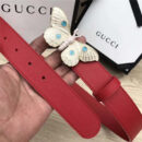 Gucci 古驰皮带 玛格丽特皇后系列 蜜蜂装饰 Gucci腰带 红色