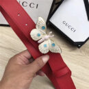 Gucci 古驰皮带 玛格丽特皇后系列 蜜蜂装饰 Gucci腰带 红色