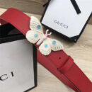 Gucci 古驰皮带 玛格丽特皇后系列 蜜蜂装饰 Gucci腰带 红色