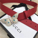 Gucci 古驰皮带 玛格丽特皇后系列 蜜蜂装饰 Gucci腰带 红色