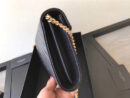 377828 YSL 进口鱼子酱皮 圣罗兰 真皮链式皮夹 黑色金饰