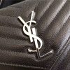 377828 YSL 进口鱼子酱皮 圣罗兰 真皮链式皮夹 黑色银饰