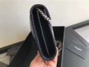377828 YSL 进口鱼子酱皮 圣罗兰 真皮链式皮夹 黑色银饰