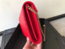377828 YSL 进口鱼子酱皮 圣罗兰 真皮链式皮夹 红色