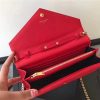 377828 YSL 进口鱼子酱皮 圣罗兰 真皮链式皮夹 红色