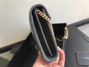 377828 YSL 进口鱼子酱皮 圣罗兰 真皮链式皮夹 灰色
