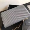 377828 YSL 进口鱼子酱皮 圣罗兰 真皮链式皮夹 灰色