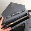 377828 YSL 进口鱼子酱皮 圣罗兰 真皮链式皮夹 灰色
