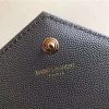 377828 YSL 进口鱼子酱皮 圣罗兰 真皮链式皮夹 灰色