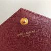 377828 YSL 进口鱼子酱皮 圣罗兰 真皮链式皮夹 酒红