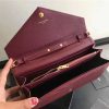 377828 YSL 进口鱼子酱皮 圣罗兰 真皮链式皮夹 酒红