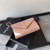 377828 YSL 进口鱼子酱皮 圣罗兰 真皮链式皮夹 藕粉