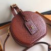 M43510 LV Petite Boite Chapeau 手袋 LV蛇皮纹女包 LV圆饼包 LV小圆包 棕色