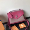 M54997 LV My Lockme 手袋 LV女包 LV拼色空姐包 LV校园包 玫红配咖啡色