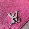 M54997 LV My Lockme 手袋 LV女包 LV拼色空姐包 LV校园包 玫红配咖啡色
