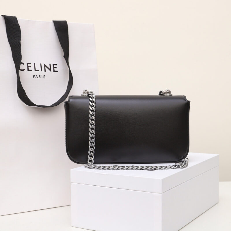 Celine*Triomphe系列手袋197993黑银免检版 - Image 4