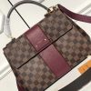 N64416 LV Bond Street 手袋 LV女包 LV拼色手袋 LV手提包 酒红色