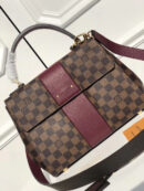 N64416 LV Bond Street 手袋 LV女包 LV拼色手袋 LV手提包 酒红色