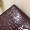 326076 YSL圣罗兰 专柜最新 细鳄鱼纹 流苏包 枣红银链