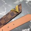 M9020 LV路易威登 全新系列 全新 V标志 女士腰带 啡色棋盘格