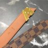 M9020 LV路易威登 全新系列 全新 V标志 女士腰带 啡色棋盘格