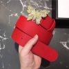 Gucci 2018新款 走秀款 原版牛皮 蝴蝶满钻扣头 大红色银扣