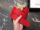 Gucci 2018新款 走秀款 原版牛皮 蝴蝶满钻扣头 大红色银扣