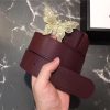 Gucci 2018新款 走秀款 原版牛皮 蝴蝶满钻扣头 酒红色金扣