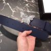 Gucci 2018新款 走秀款 原版牛皮 蝴蝶满钻扣头 蓝色银扣
