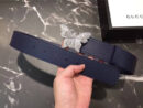 Gucci 2018新款 走秀款 原版牛皮 蝴蝶满钻扣头 蓝色银扣