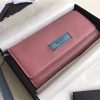 1MH132 Prada Etiquette 钱夹 进口小牛皮 撞色 普拉达长款钱夹 粉配蓝
