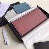 1MH132 Prada Etiquette 钱夹 进口小牛皮 撞色 普拉达长款钱夹 粉配蓝