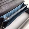 1MH132 Prada Etiquette 钱夹 进口小牛皮 撞色 普拉达长款钱夹 黑配蓝