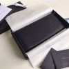 1MH132 Prada Etiquette 钱夹 进口小牛皮 撞色 普拉达长款钱夹 黑配蓝