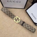 古驰 Gucci 原单面料 头层树膏磨砂底 双G扣头 金色