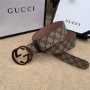 古驰 Gucci 原单面料 头层树膏磨砂底 双G扣头 金色