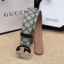 古驰 Gucci 原单面料 头层树膏磨砂底 双G扣头 银色