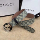 古驰 Gucci 原单面料 头层树膏磨砂底 双G扣头 银色