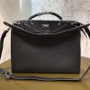 1518 Fendi PEEKABOO FIT罗马皮 全手工缝制 男士 纤薄手提包 黑色