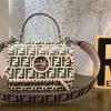 2821 Fendi 编织装饰穿绳 双F凸纹印花标志 翻盖手袋 绿色